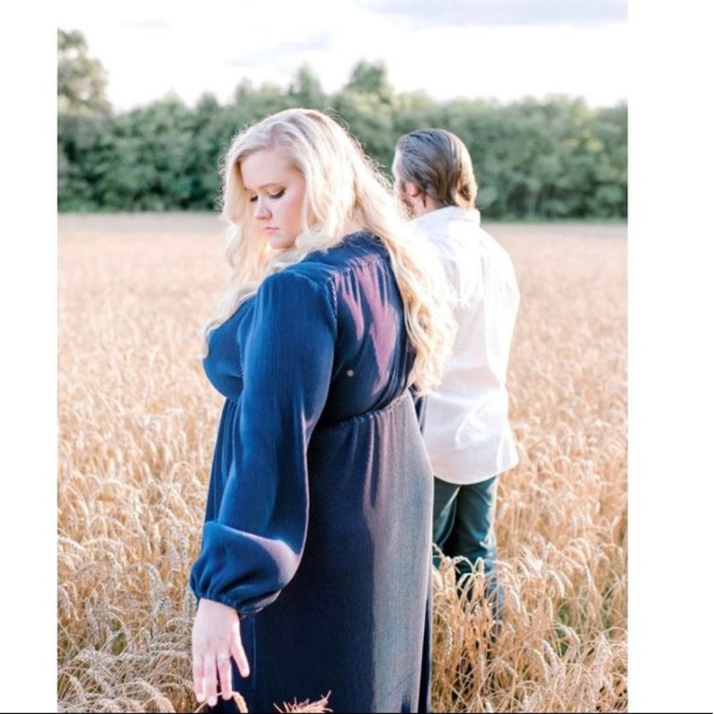 Baltic Born Venus navy pleated Maxi dress